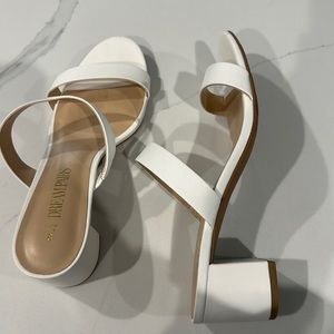 White Block Heel Sandal size 8 worn once